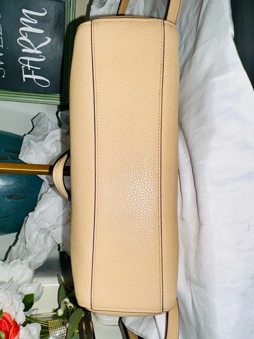 Coach Prairie Satchel 2 way Bag Pebble Leather Tan/Taupe (Style No. 58874) GUC